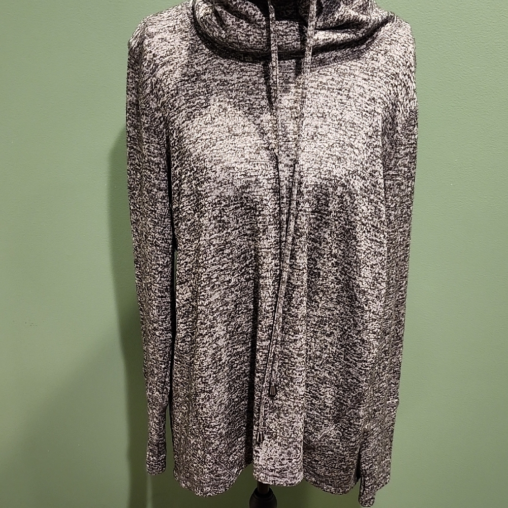 Cable & Gauge Black and White Cowl Neck Sweater